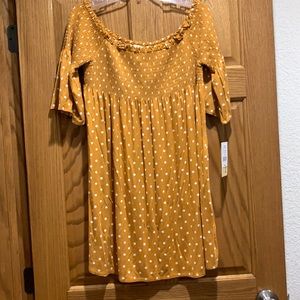 Off the shoulder polka dot dress